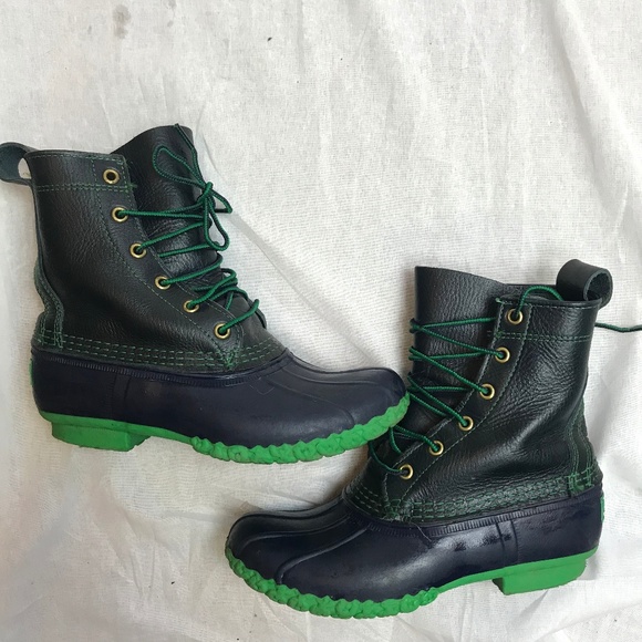 Ll Bean Vintage Blue Green 6 Duck Boots 